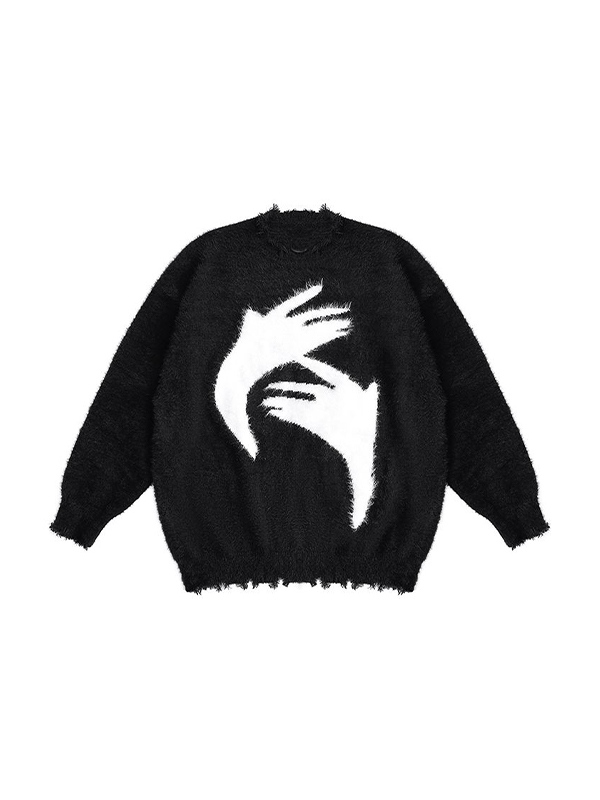 Men's Plush Abstract Jacquard Sweater-2