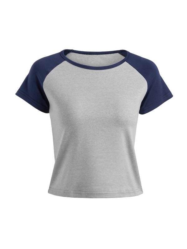 Contrast Raglan Slim Short Sleeve Tee-2
