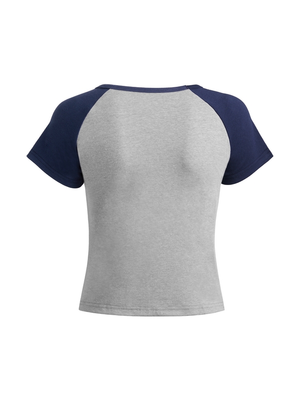 Contrast Raglan Slim Short Sleeve Tee-3
