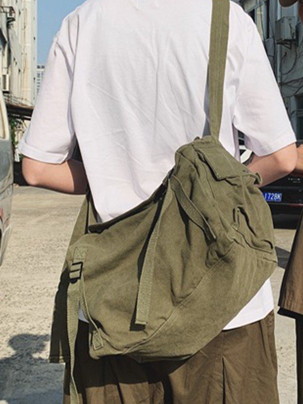 Vintage Large Canvas Messenger Bag-1