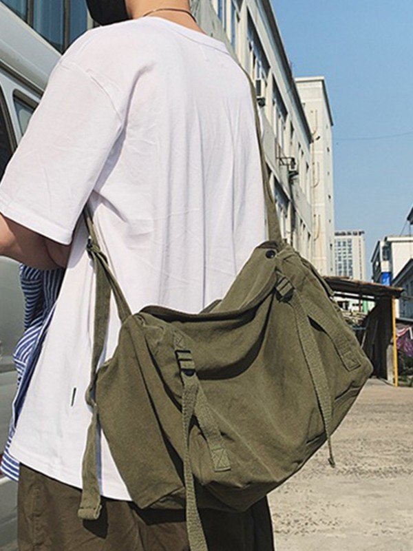 Vintage Large Canvas Messenger Bag-2