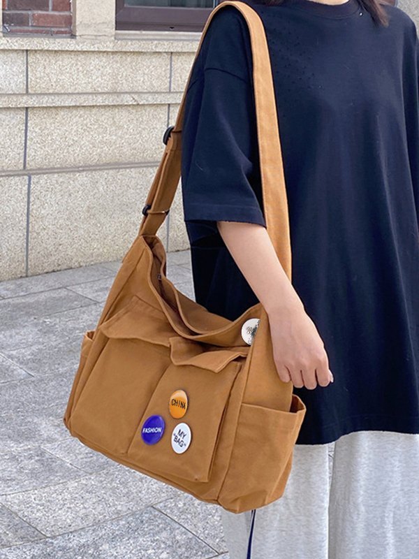 Badge Design Large Crossbody Bag-1