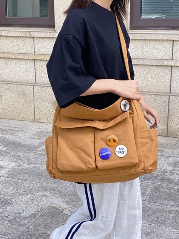 Badge Design Large Crossbody Bag-2